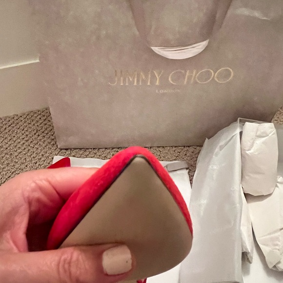 NIB Jimmy Choo Vanessa Flat in Red Suede - Picture 5 of 8
